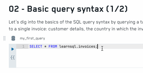 Run SQL query